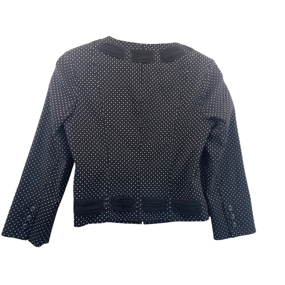 Cabi Women Blazer Suit Jacket Sz 4 Black Polka Dot Modern City Career BizCasual - Picture 2 of 12